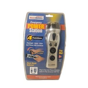 Ready America Emergency Power Station Flashlight Radio Siren Phone Charger NEW